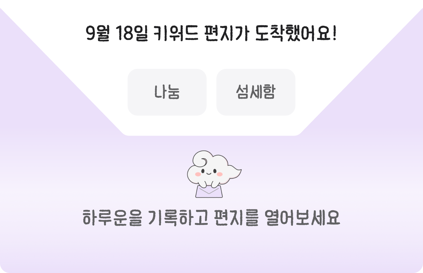 오늘의 편지 화면